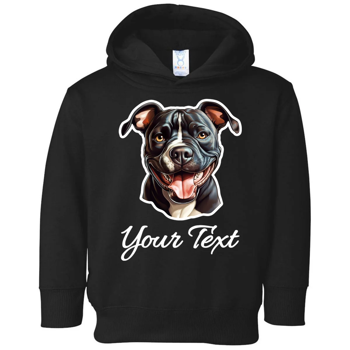 American Pit Bull Terrier Custom Name Personalized Text Toddler Hoodie - Front