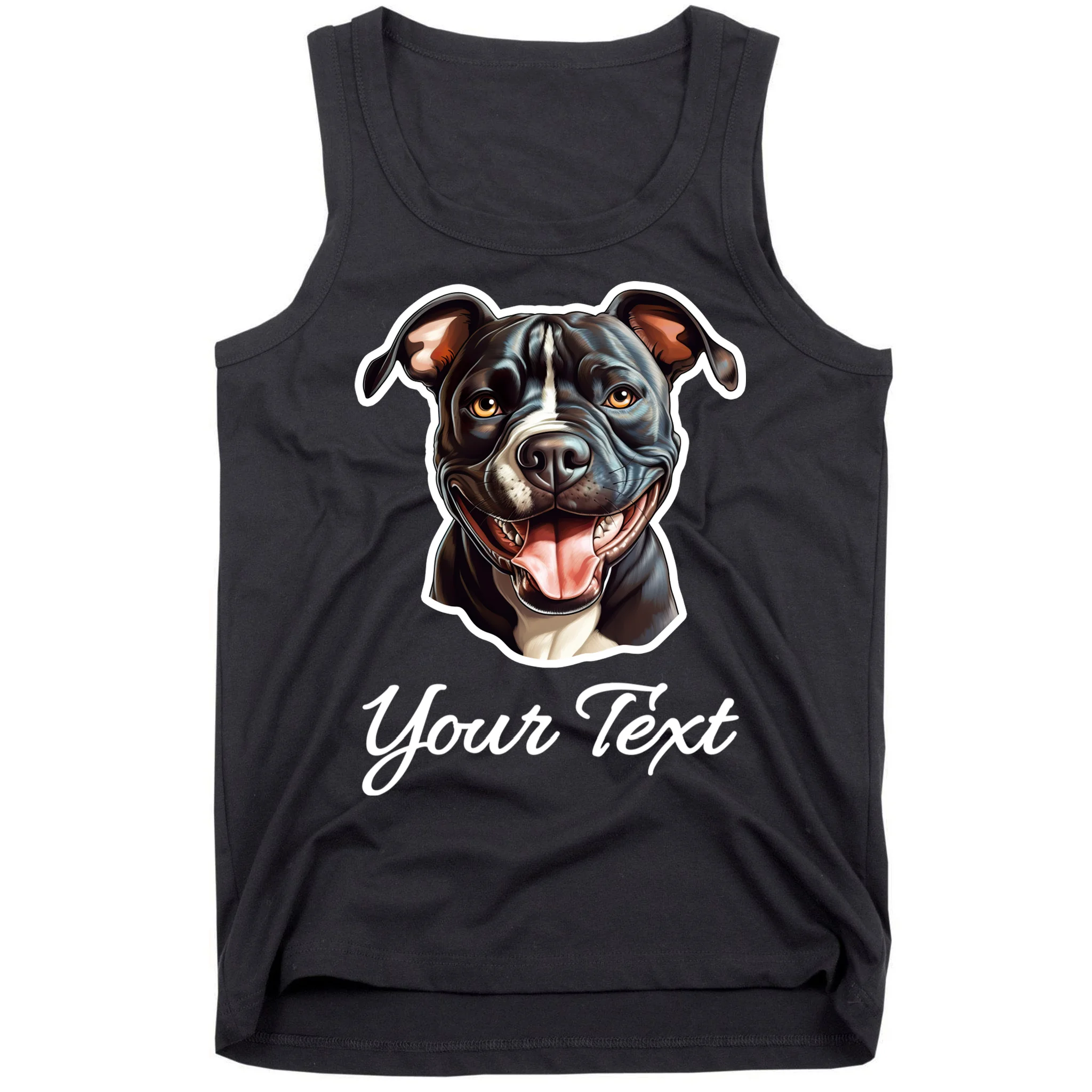American Pit Bull Terrier Custom Name Personalized Text Men's Tank Top - Front