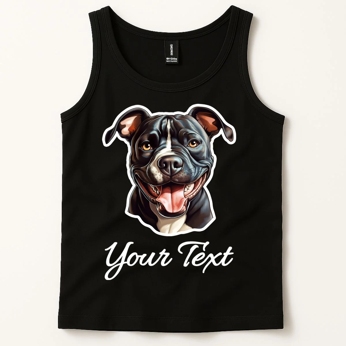 American Pit Bull Terrier Custom Name Personalized Text Men's Tank Top - Front 1