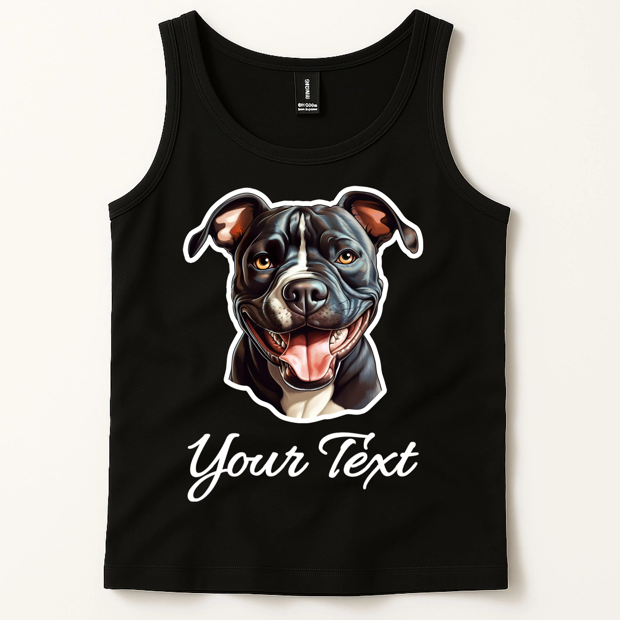 American Pit Bull Terrier Custom Name Personalized Text Men's Tank Top - Front 1