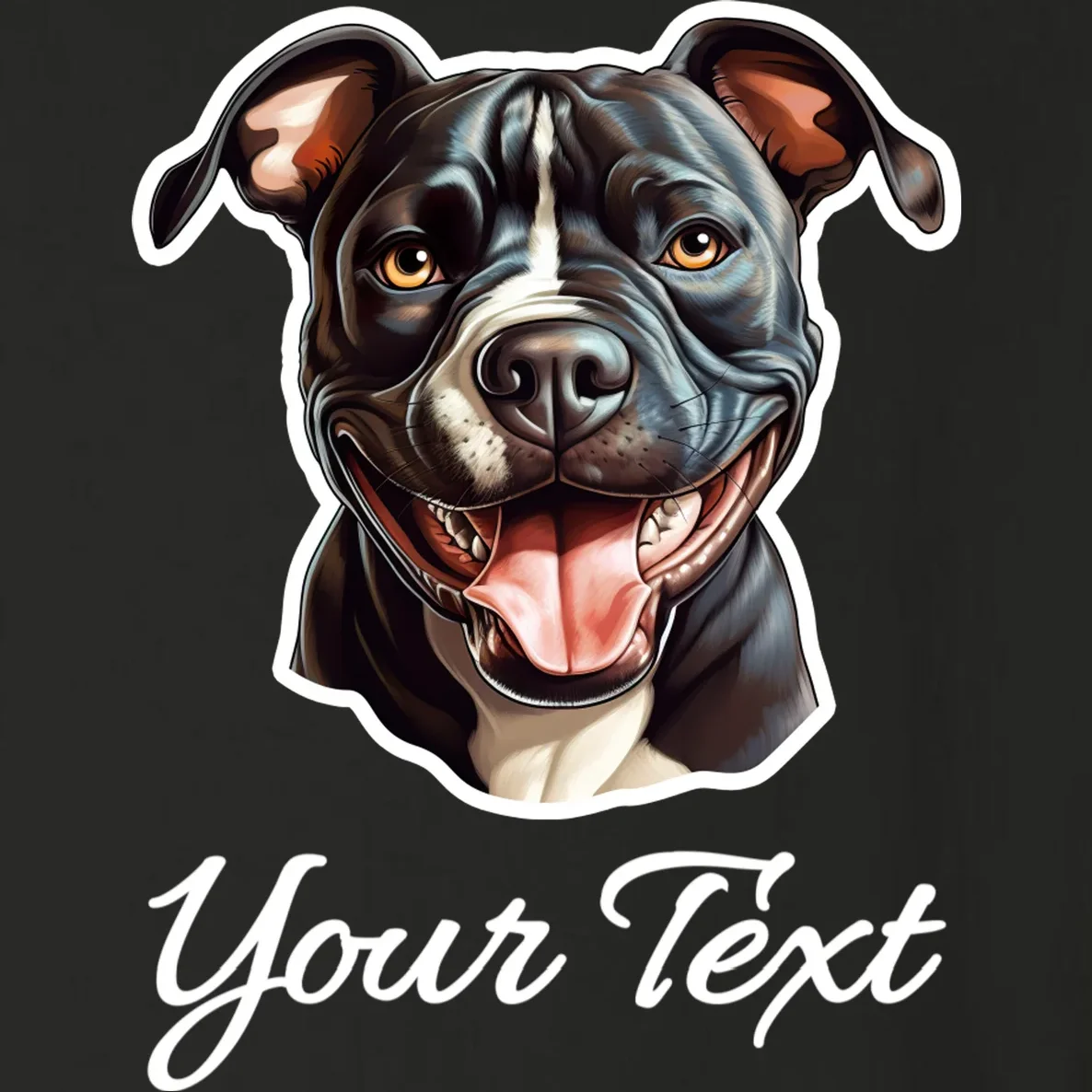 American Pit Bull Terrier Custom Name Personalized Text Toddler Long Sleeve Shirt - Front - Close-up