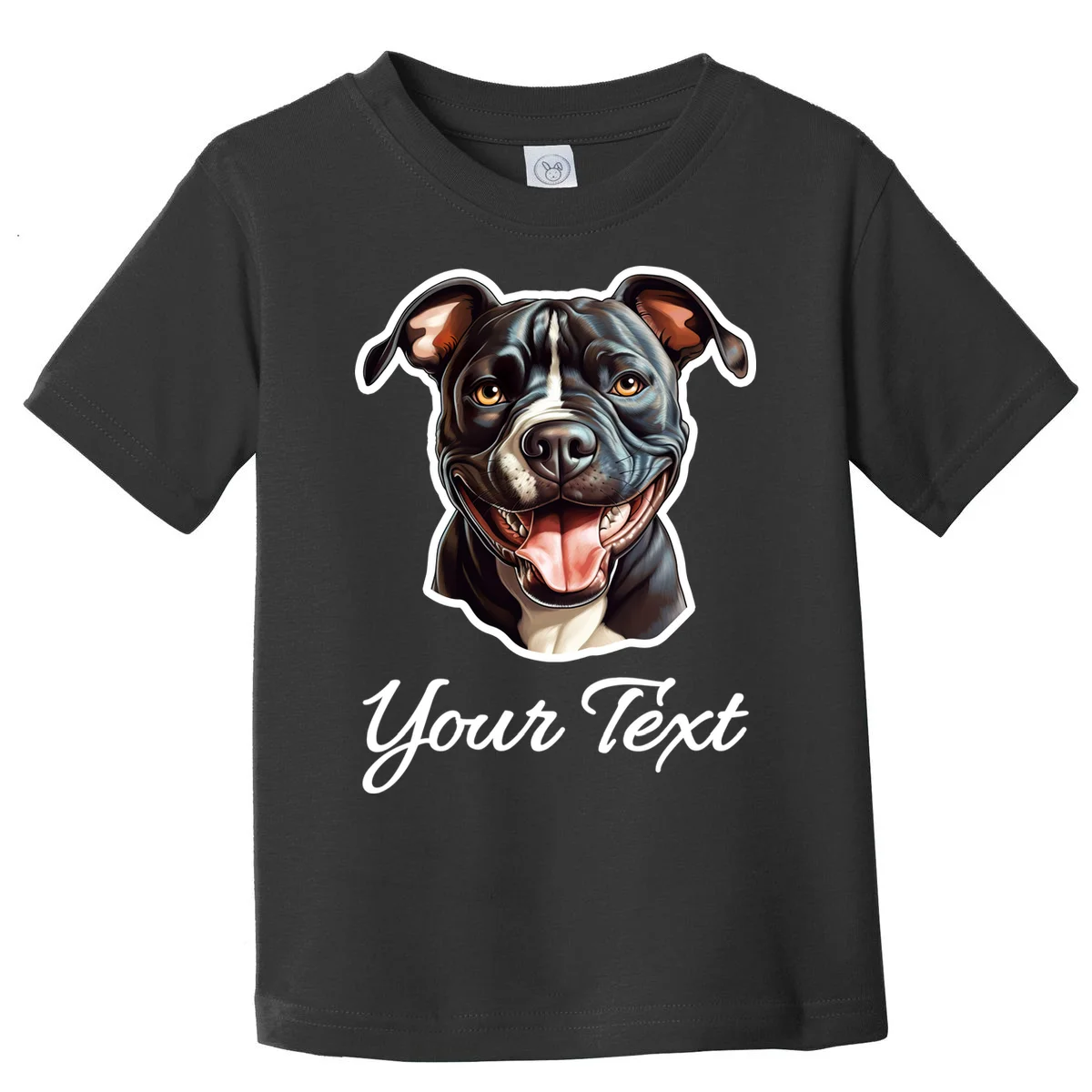 American Pit Bull Terrier Custom Name Personalized Text Toddler T-Shirt - Front