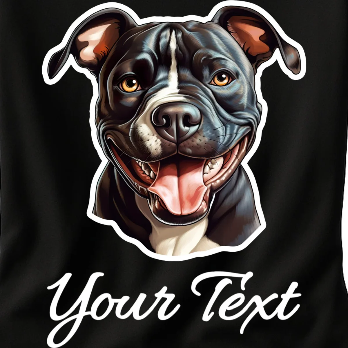 American Pit Bull Terrier Custom Name Personalized Text Women's T-Shirt - Front - Close-up