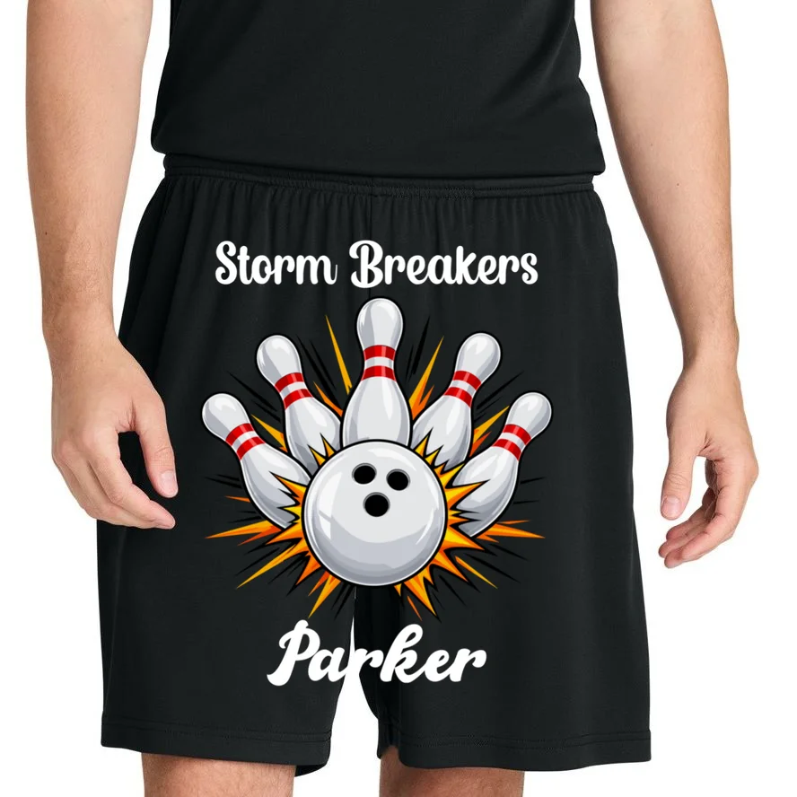 Custom Bowling Team Name & Player Name – Personalized Strike Explosion Design Men's Shorts - Front 1
