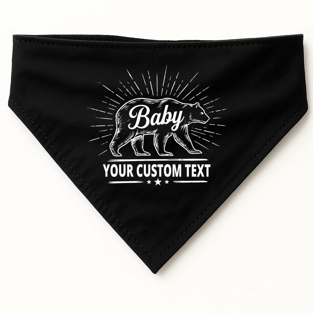 Cute Baby Bear Custom Text Dog Bandana - Front