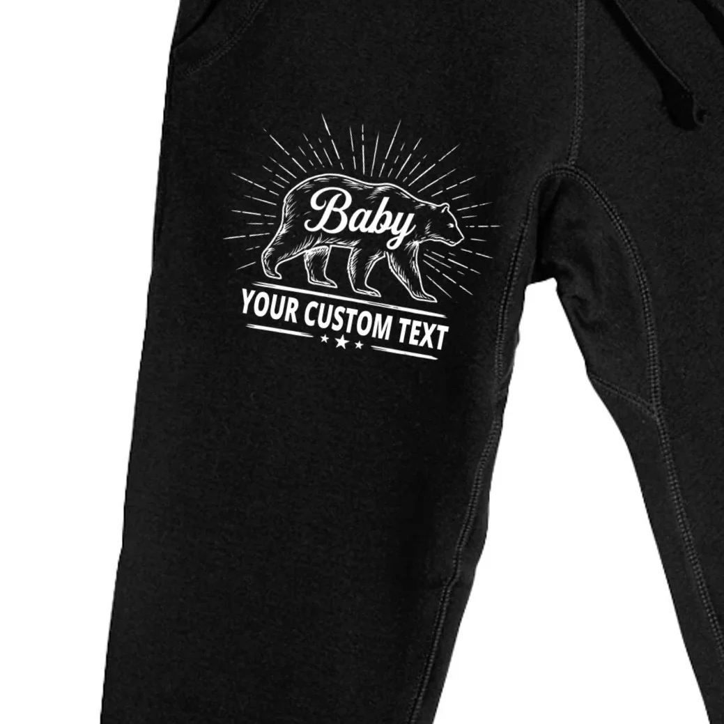 Cute Baby Bear Custom Text Men's Sweatpants - Front - Close-up
