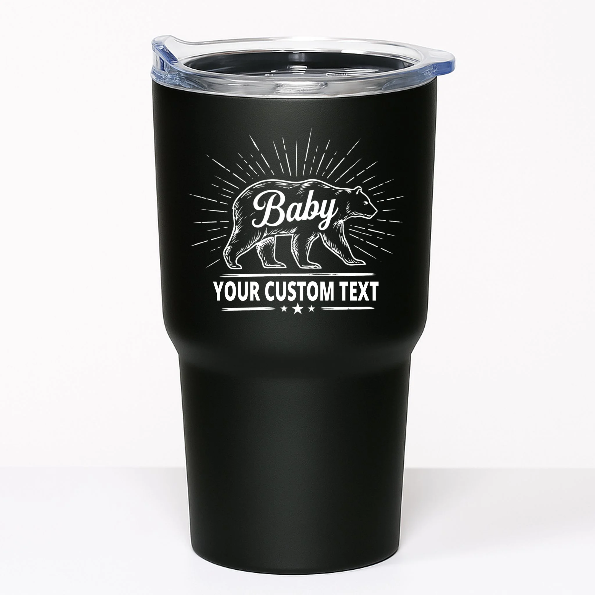 Cute Baby Bear Custom Text 20oz Tumbler - Front