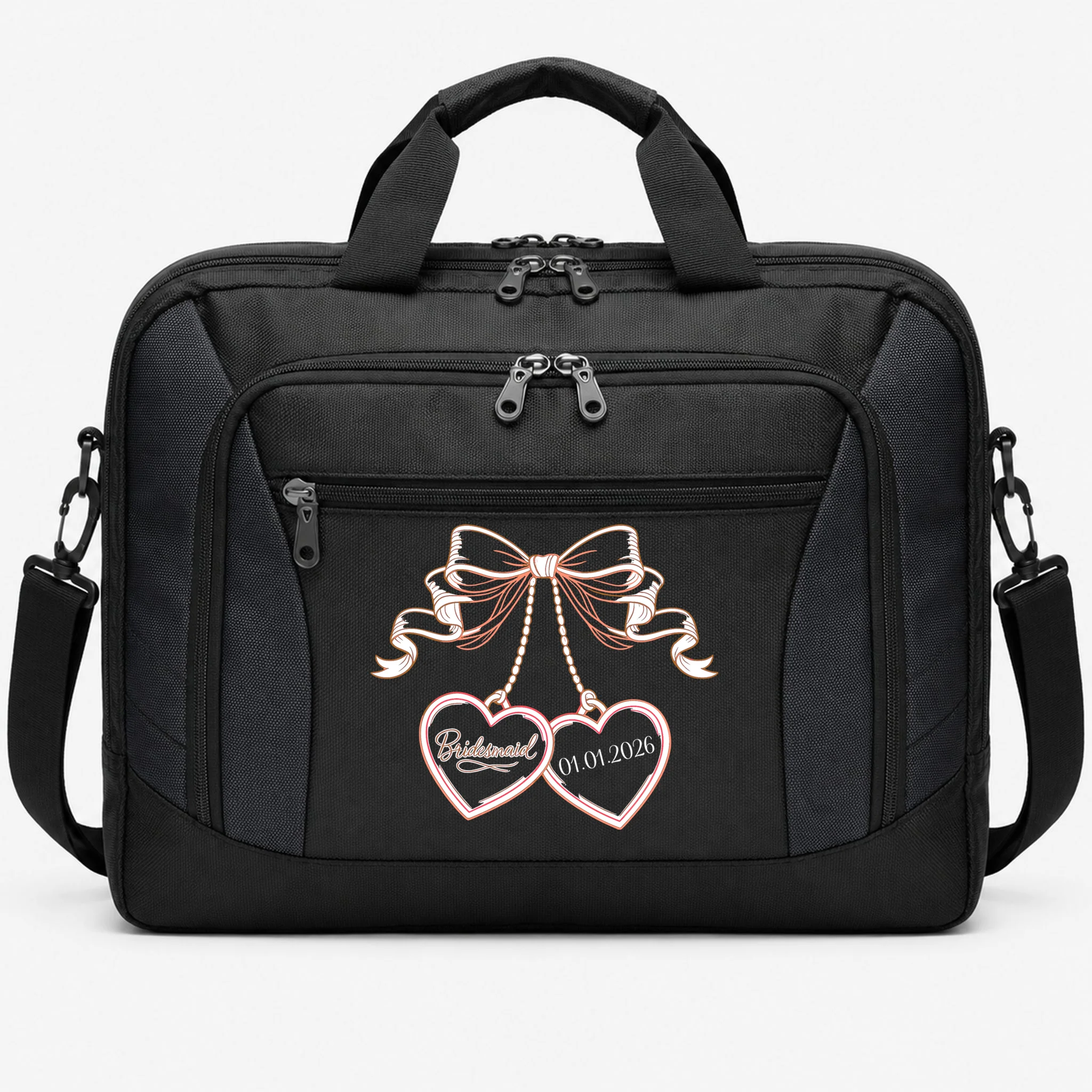 Bridesmaid Wedding Date Gift Locket Briefcase - Front
