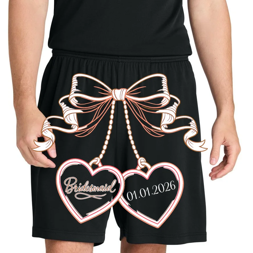 Bridesmaid Wedding Date Gift Locket Men's Shorts - Front 1