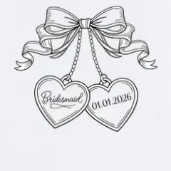 Bridesmaid Wedding Date Gift Locket Apron - Front - Close-up