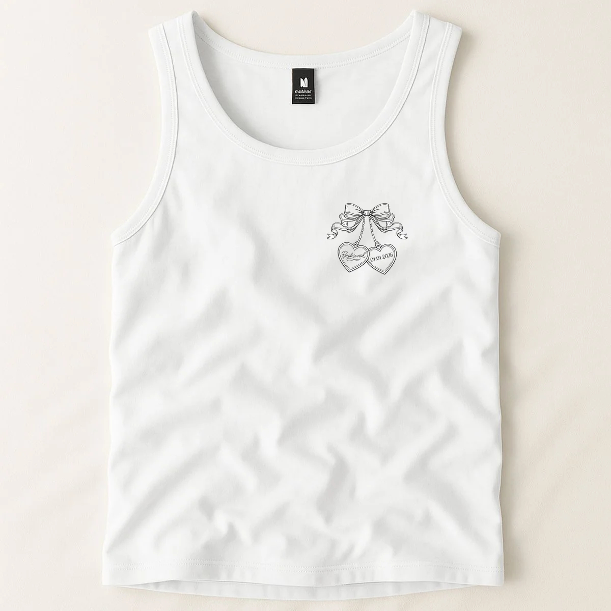 Bridesmaid Wedding Date Gift Locket Tank Top - Front 1
