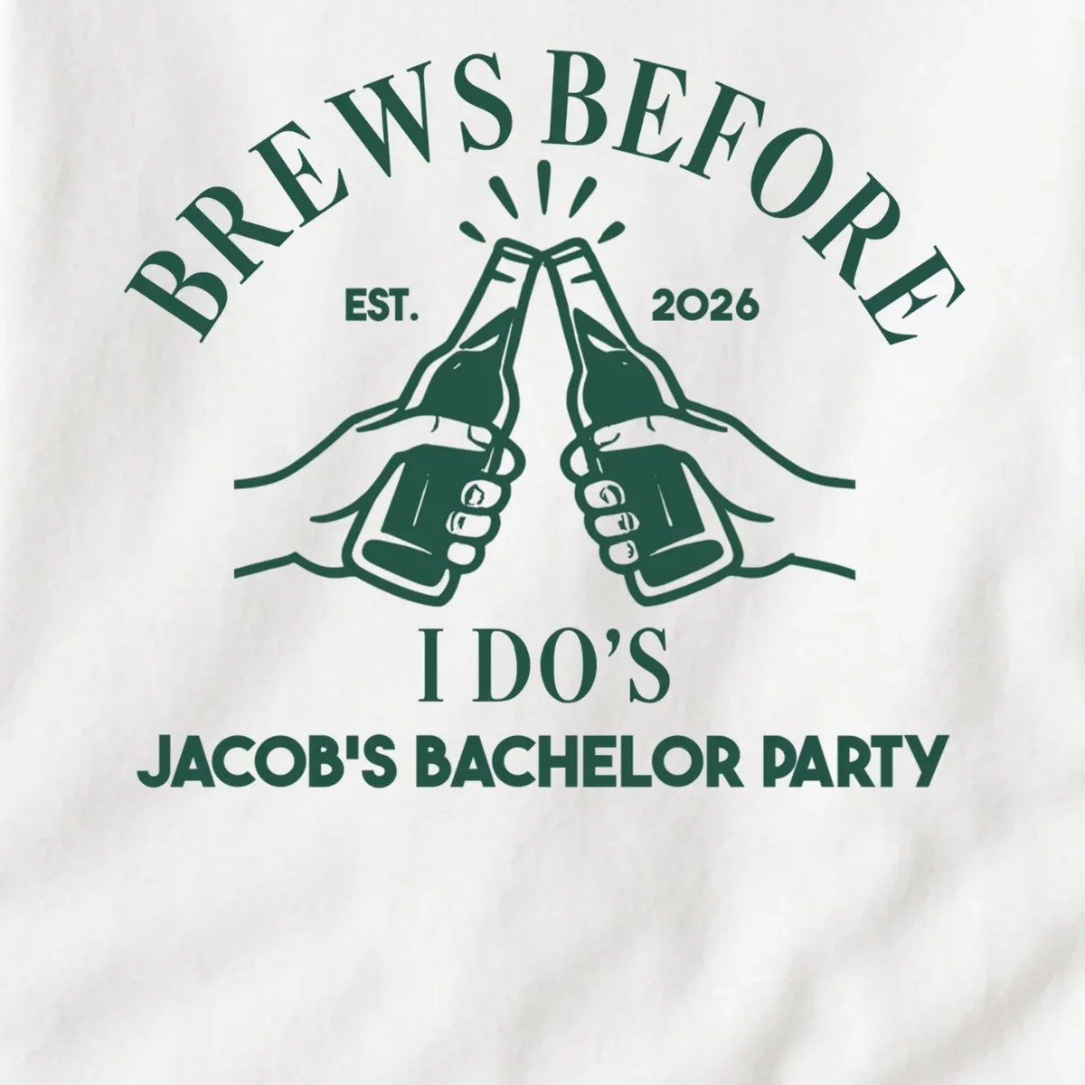 Brews Before I Do's Custom Bachelor Party Men's Tall T-Shirt - Front - Close-up