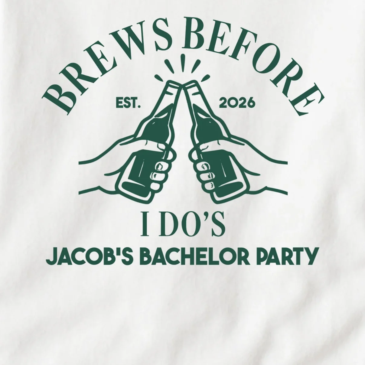 Brews Before I Do's Custom Bachelor Party Men's Tall T-Shirt - Front - Close-up