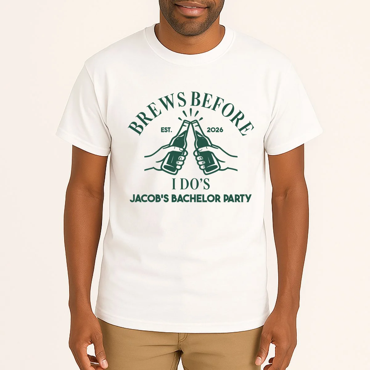 Brews Before I Do's Custom Bachelor Party Tall T-Shirt - Front 1