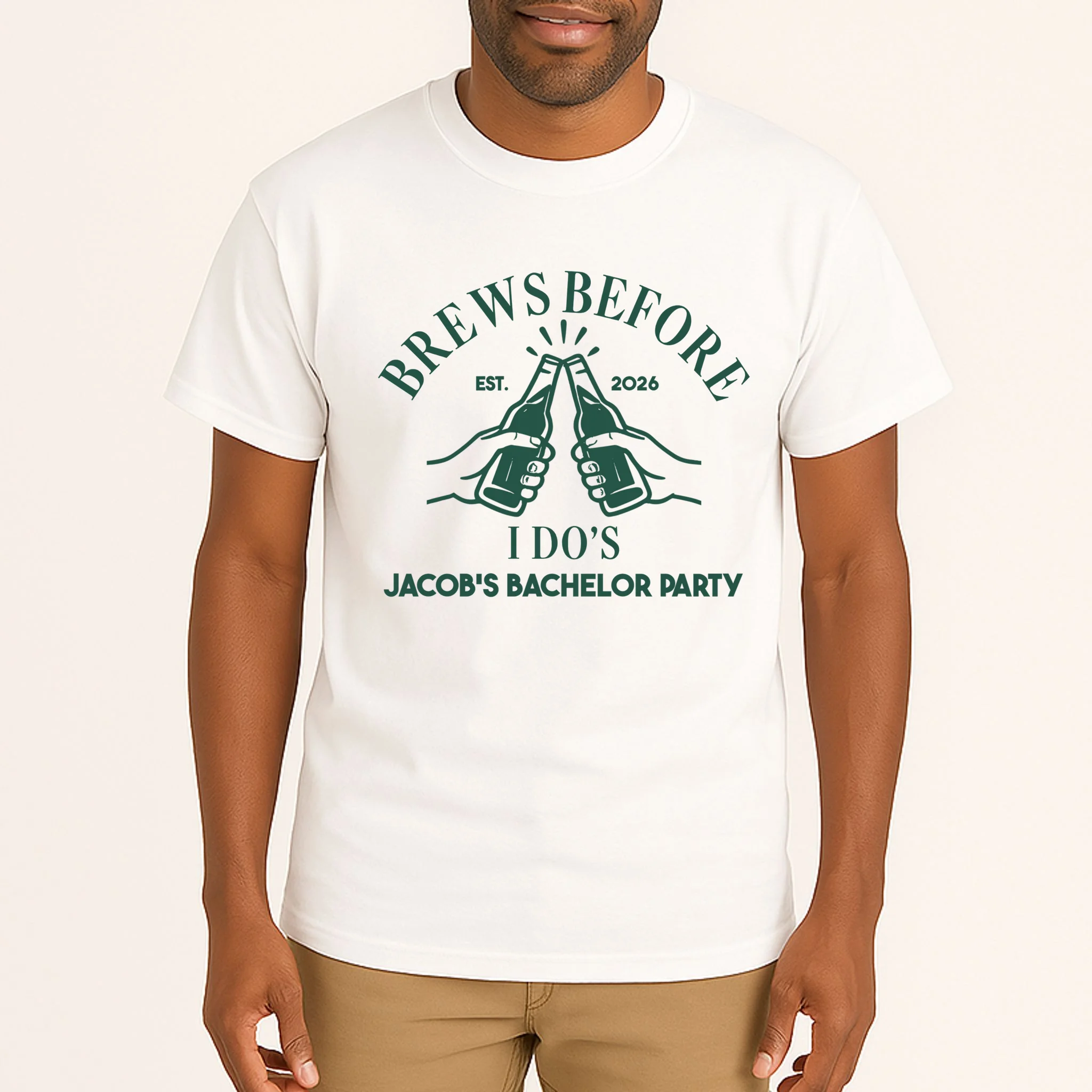 Brews Before I Do's Custom Bachelor Party Men's Tall T-Shirt - Front 1