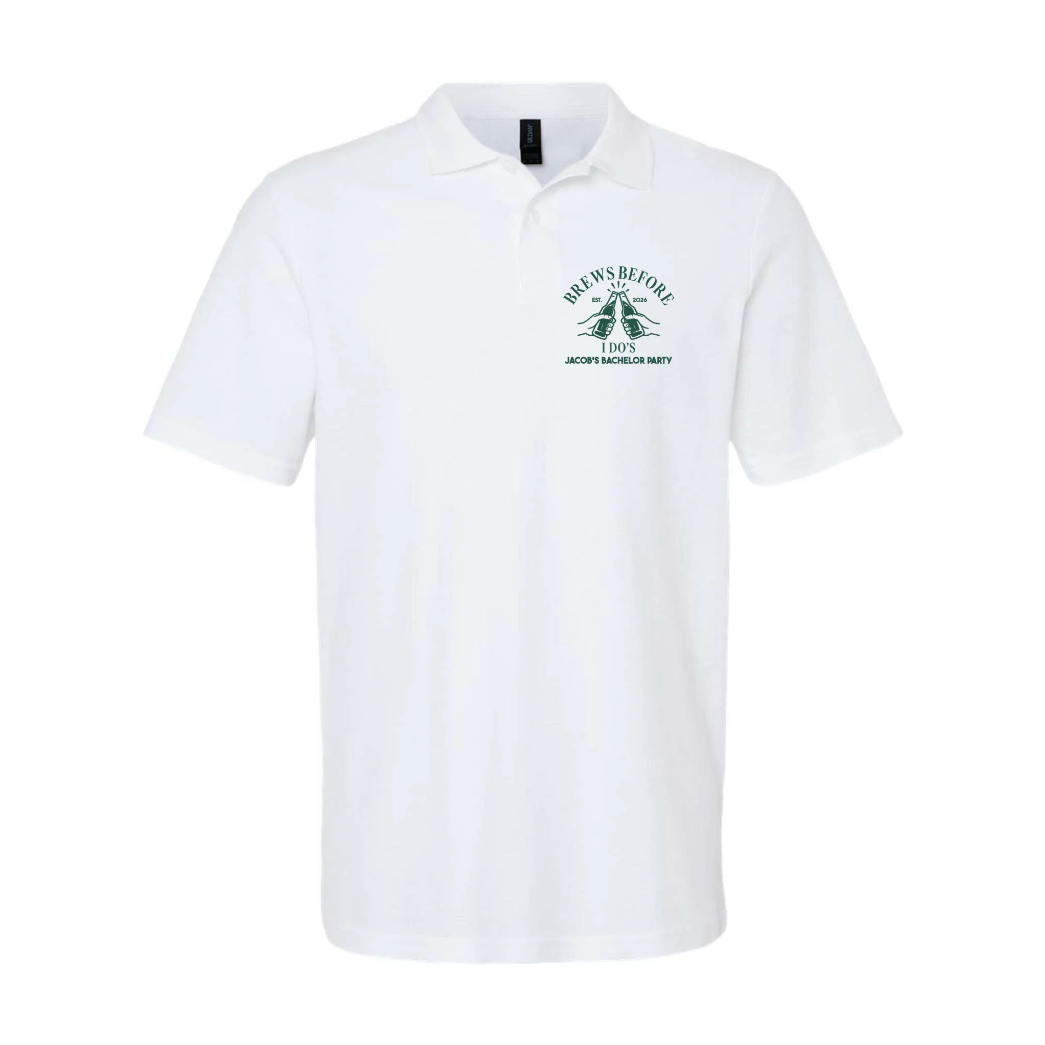 Brews Before I Do's Custom Bachelor Party Polo Shirt Front