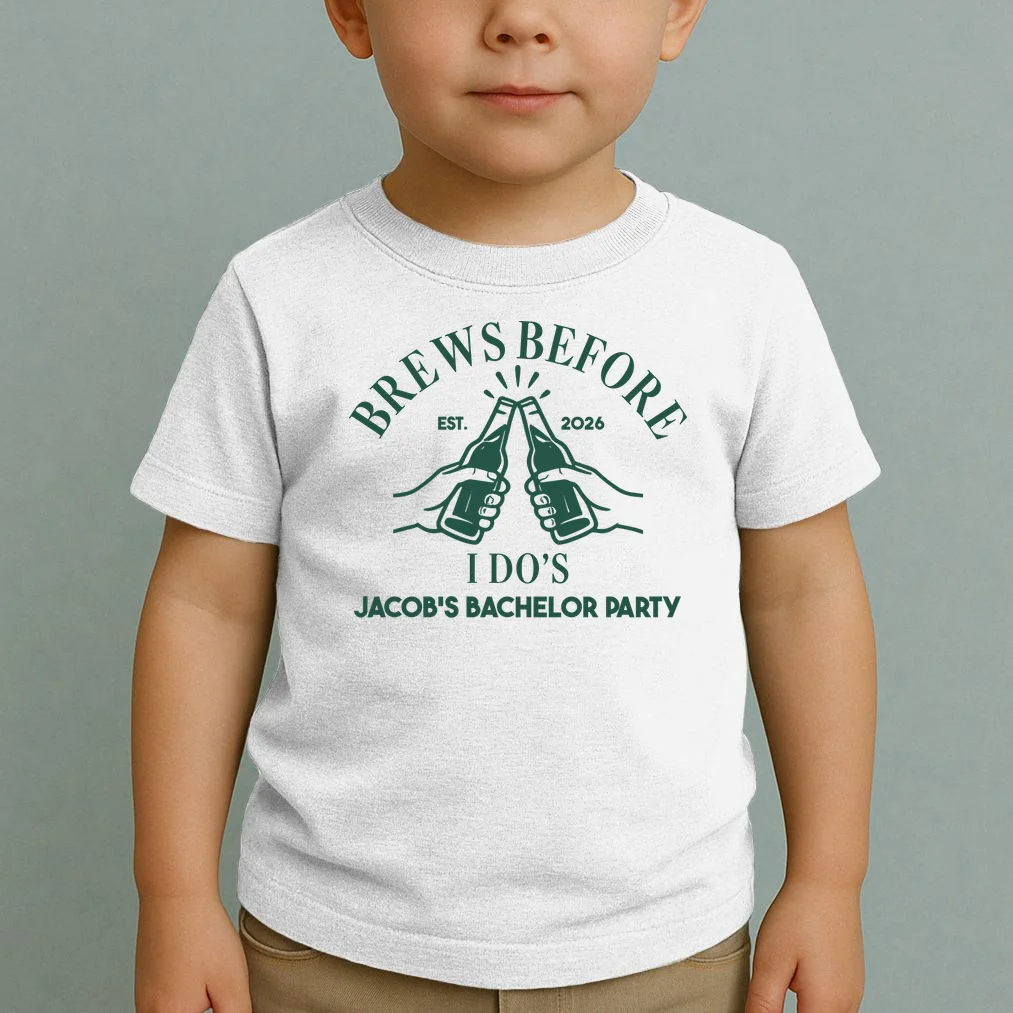 Brews Before I Do's Custom Bachelor Party Toddler T-Shirt - Front 1