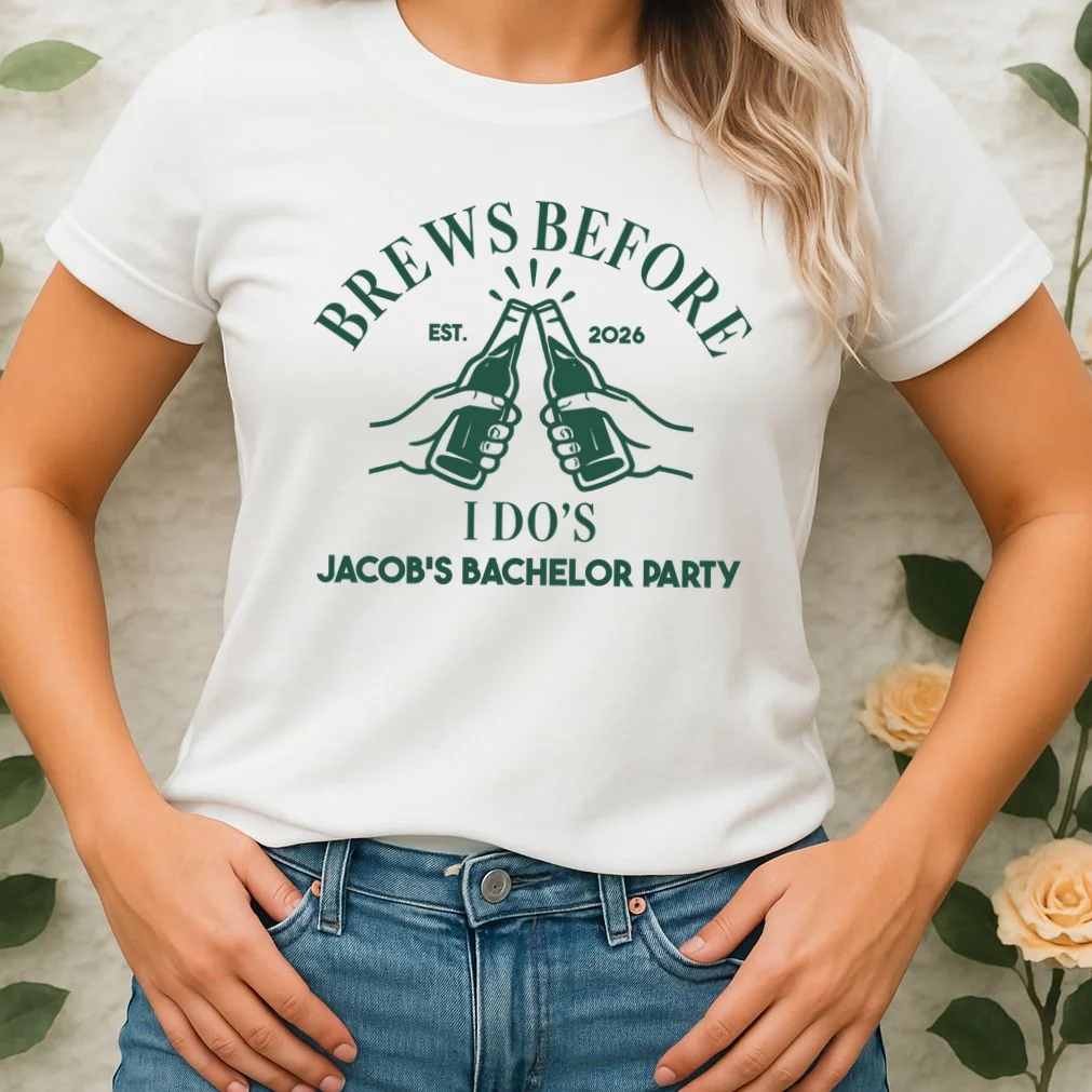 Brews Before I Do's Custom Bachelor Party Women's T-Shirt - Front 1