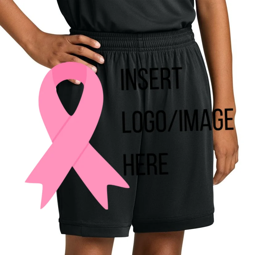 Breast Cancer Awareness Company Logo Custom Kids Shorts - Front 1