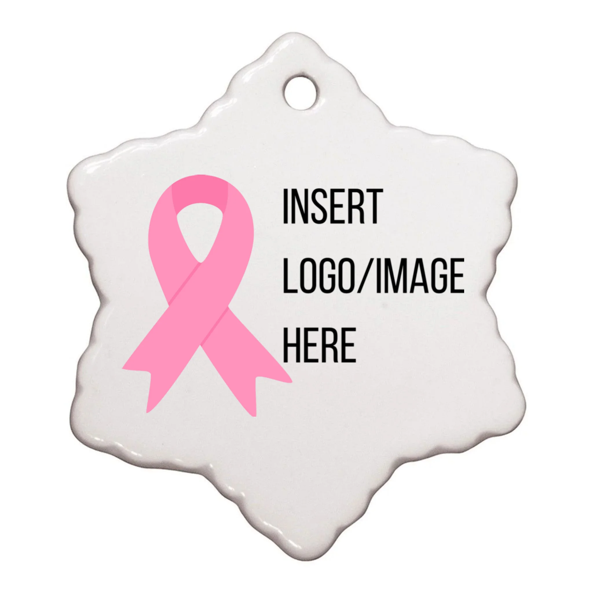 Breast Cancer Awareness Company Logo Custom Ornament - Front