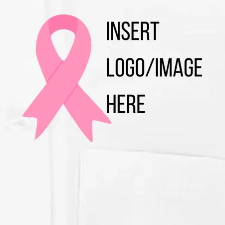 Breast Cancer Awareness Company Logo Custom Men's Chef Coat - Front - Close-up
