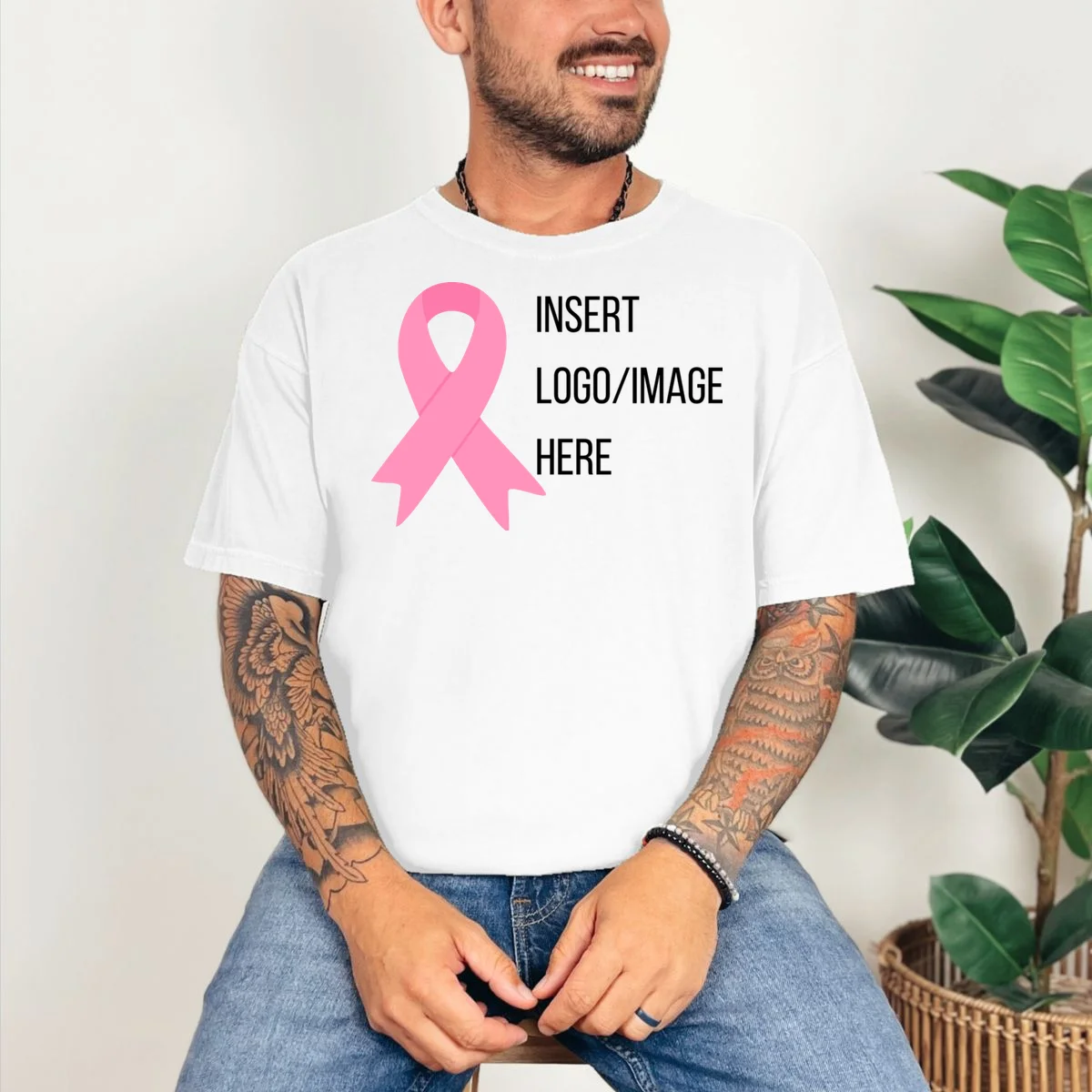 Breast Cancer Awareness Company Logo Custom T-Shirt - Front 2