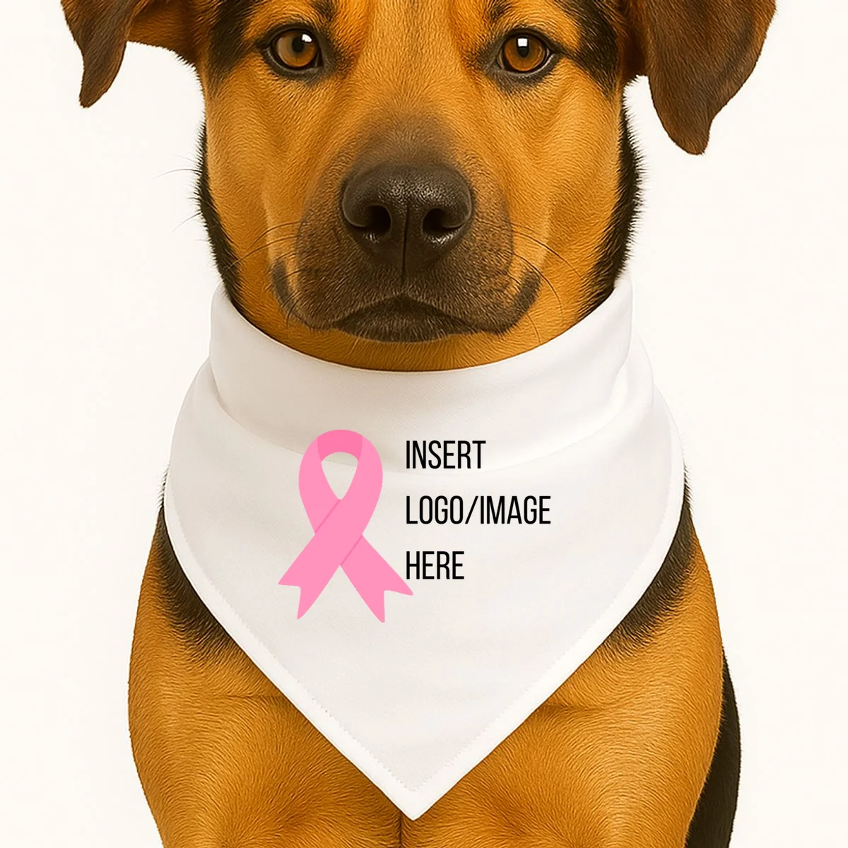 Breast Cancer Awareness Company Logo Custom Dog Bandana - Front 1