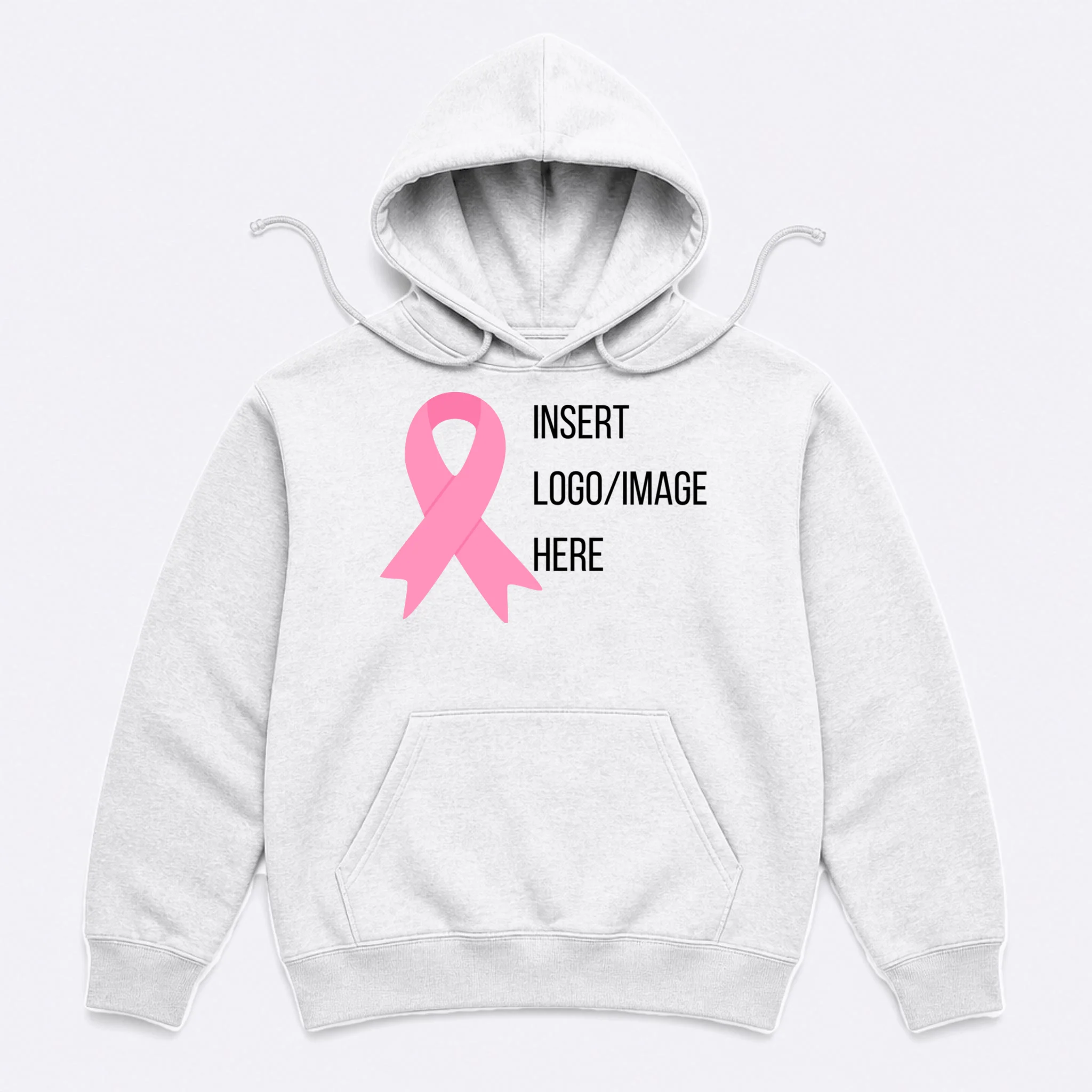 Breast Cancer Awareness Company Logo Custom Men's Hoodie - Front