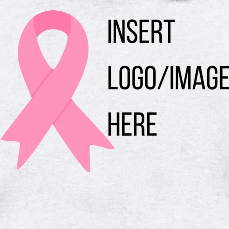 Breast Cancer Awareness Company Logo Custom Men's Hoodie - Front - Close-up