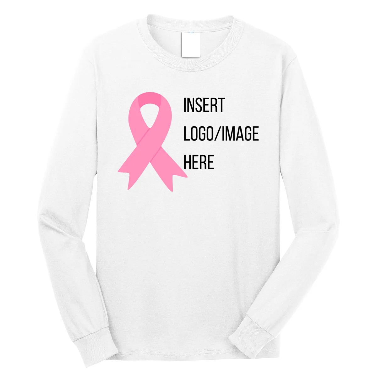 Breast Cancer Awareness Company Logo Custom Long Sleeve Shirt - Front
