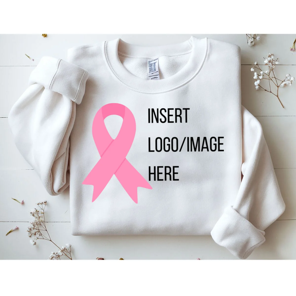 Breast Cancer Awareness Company Logo Custom Sweatshirt - Front 1