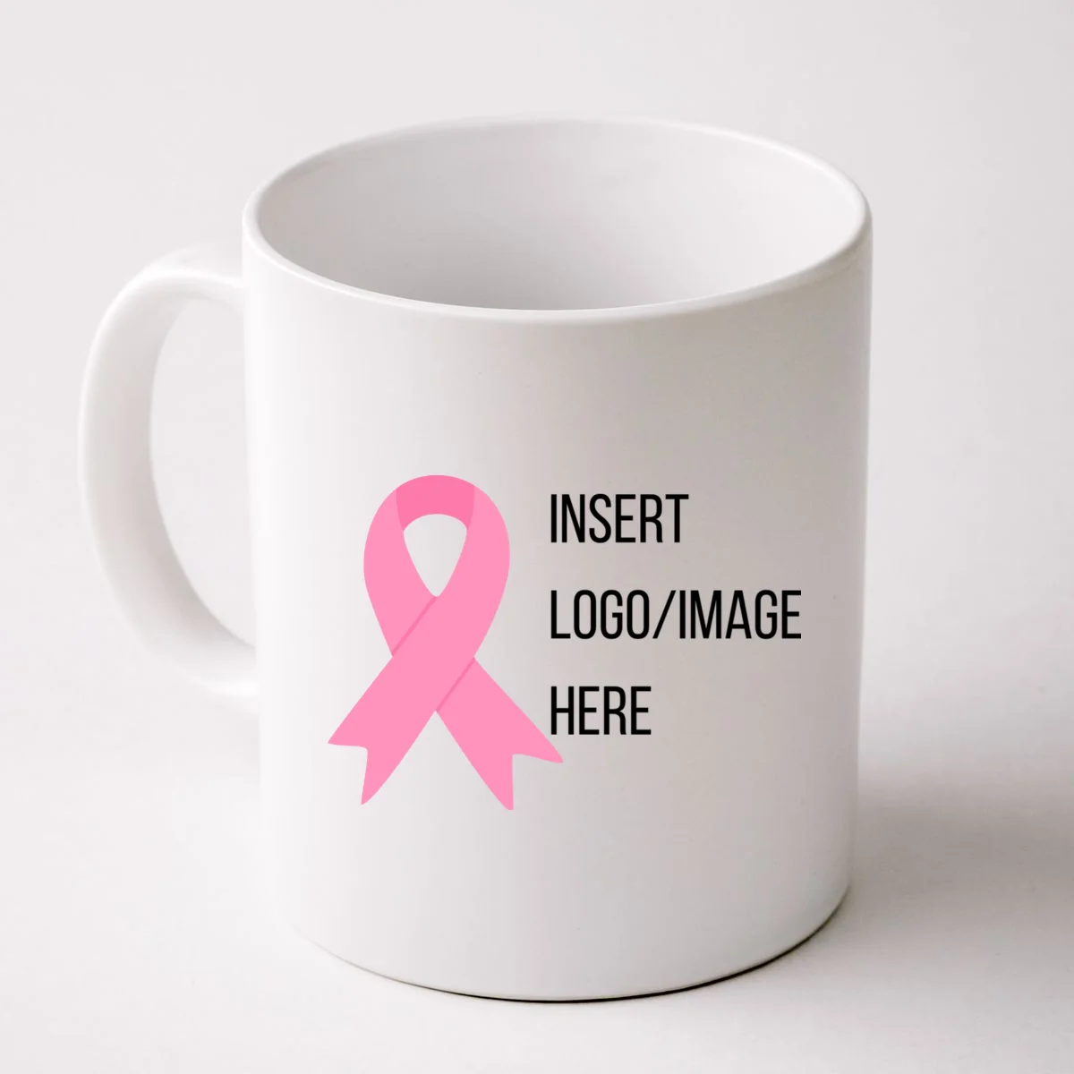 Breast Cancer Awareness Company Logo Custom Coffee Mug - Front