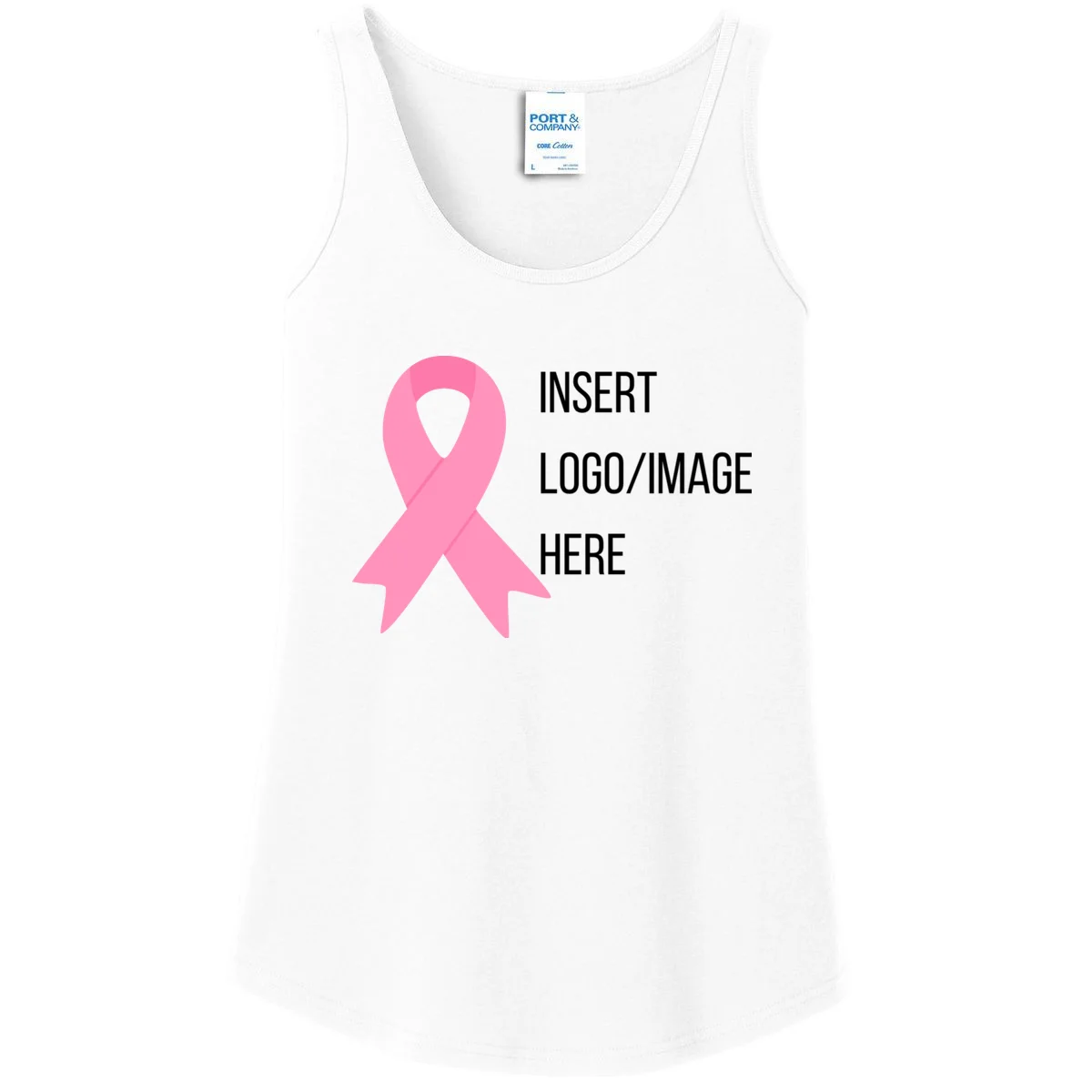 Breast Cancer Awareness Company Logo Custom Women's Tank Top - Front