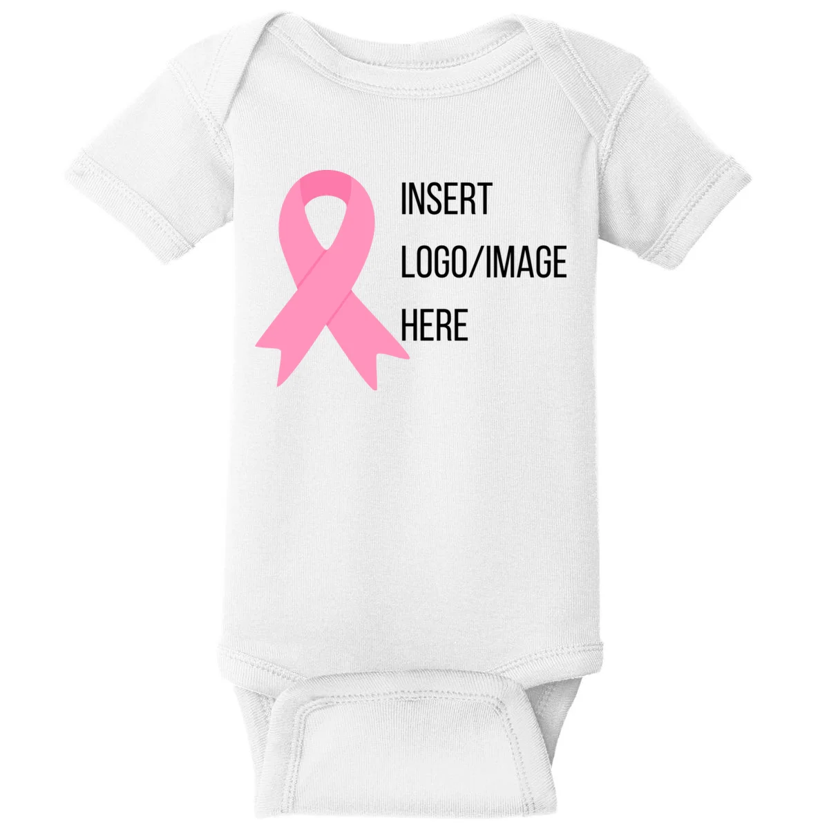 Breast Cancer Awareness Company Logo Custom Baby Bodysuit - Front