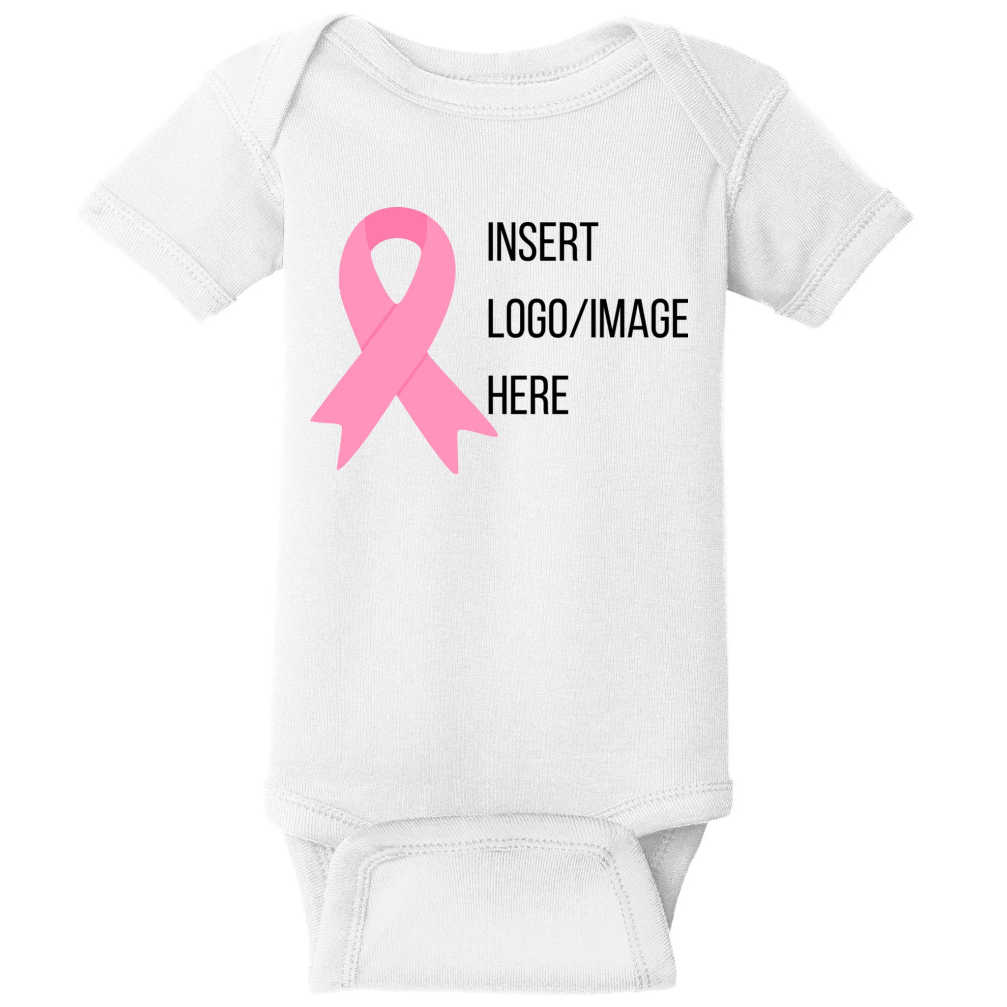 Breast Cancer Awareness Company Logo Custom Baby Bodysuit Front