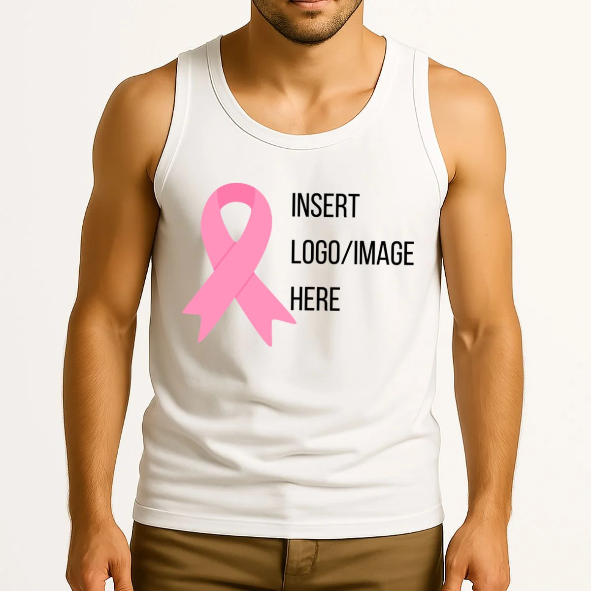 Breast Cancer Awareness Company Logo Custom Tank Top - Front 2