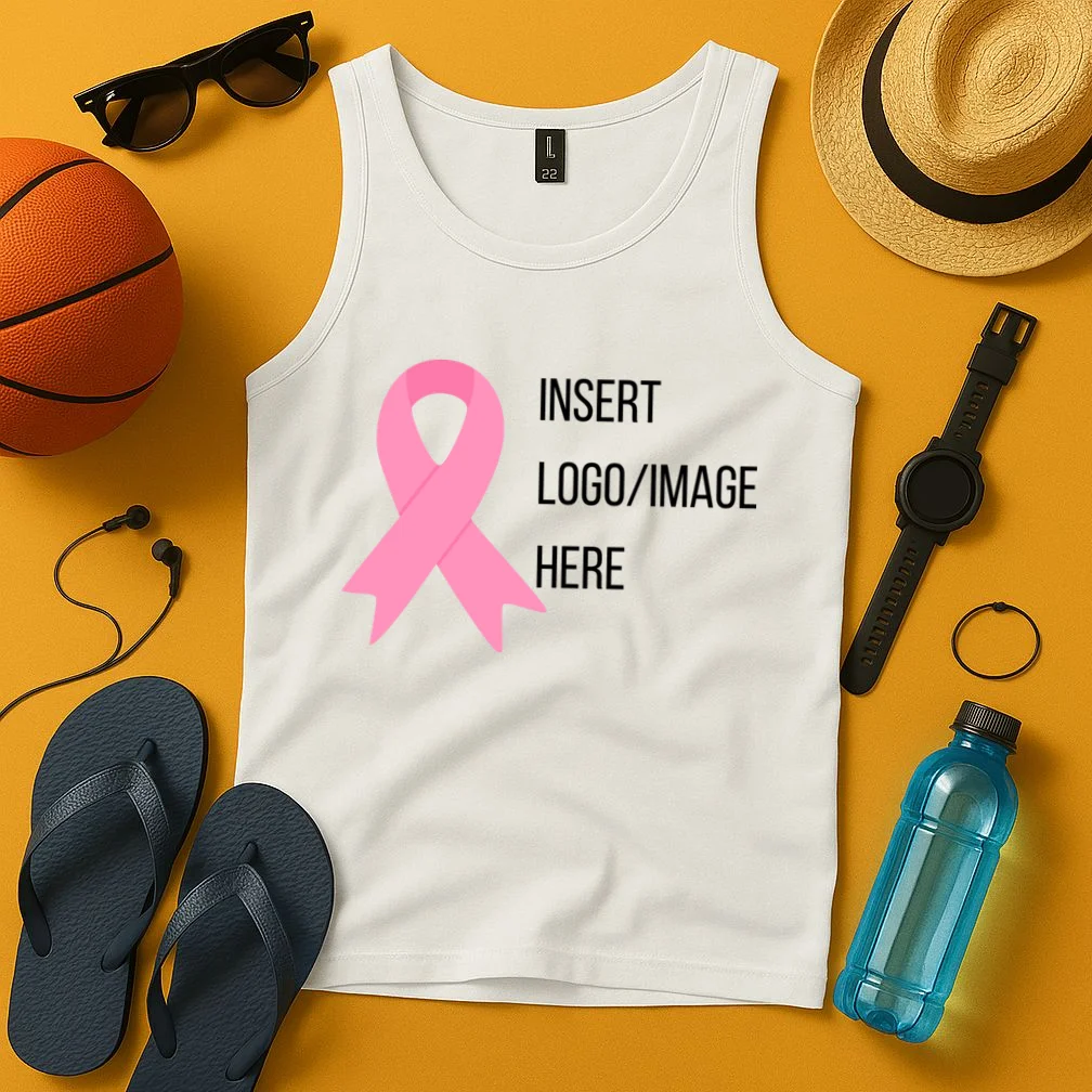 Breast Cancer Awareness Company Logo Custom Tank Top - Front 3