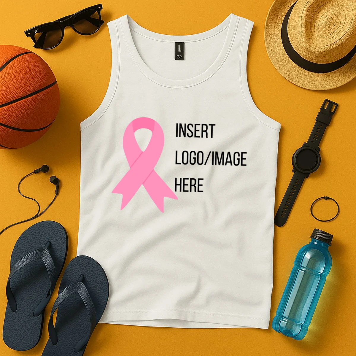 Breast Cancer Awareness Company Logo Custom Tank Top - Front 3