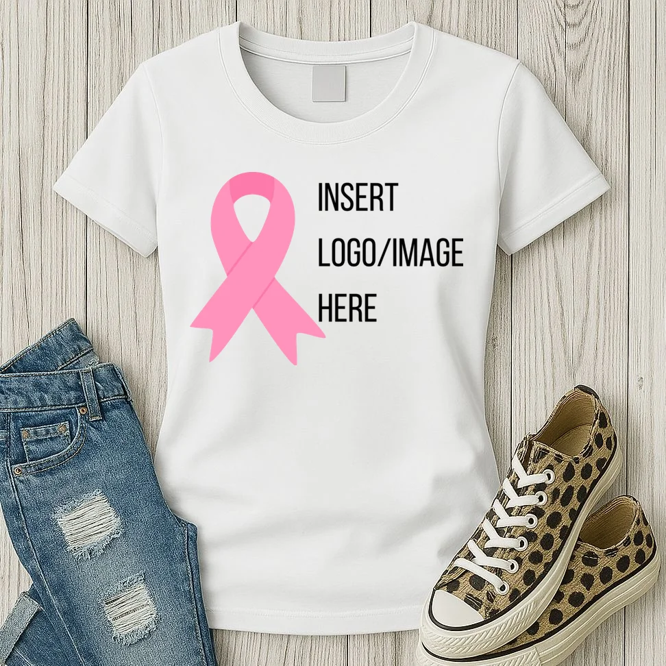 Breast Cancer Awareness Company Logo Custom Women's T-Shirt - Front 2