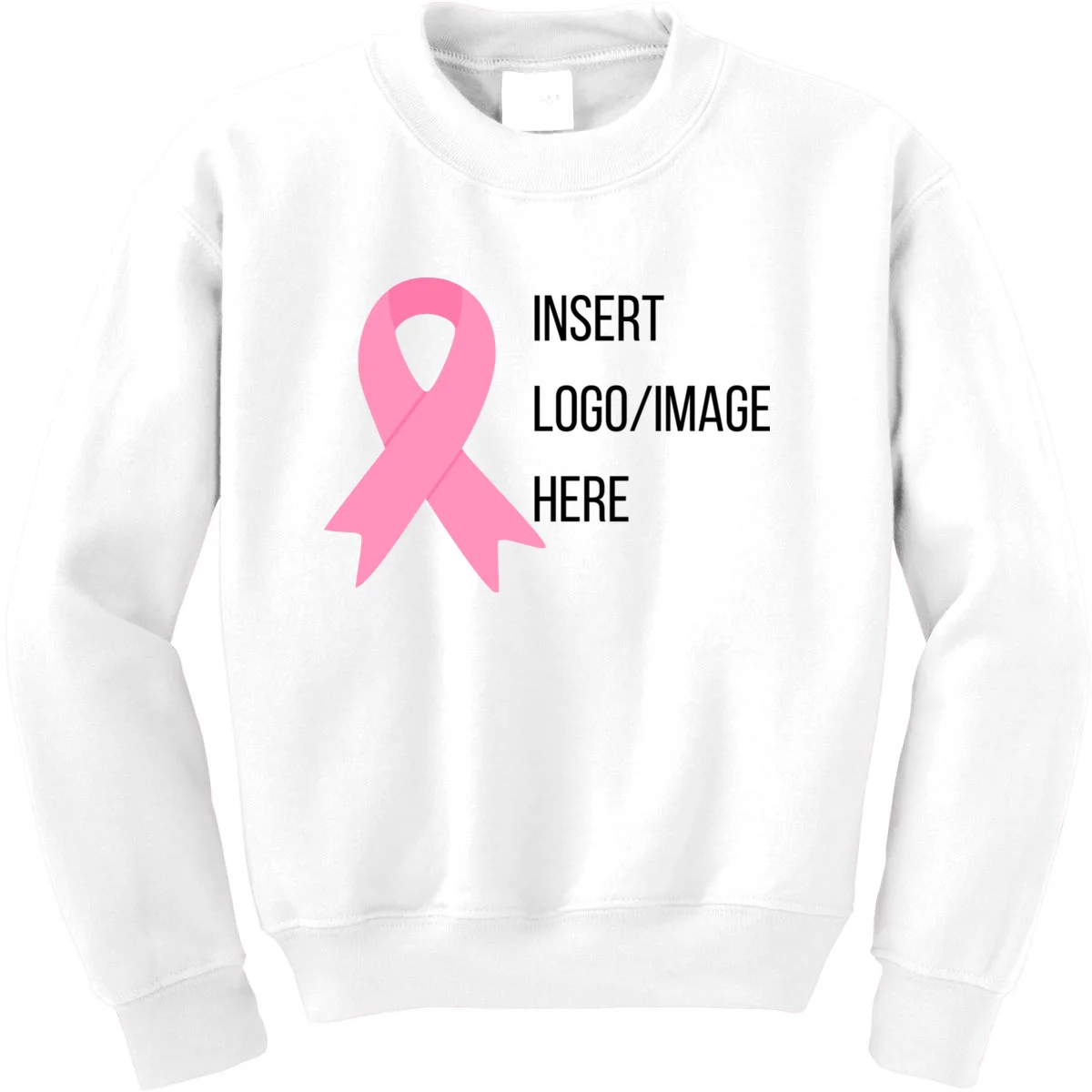 Breast Cancer Awareness Company Logo Custom Kids Sweatshirt - Front
