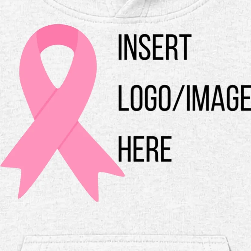 Breast Cancer Awareness Company Logo Custom Kids Hoodie - Front - Close-up