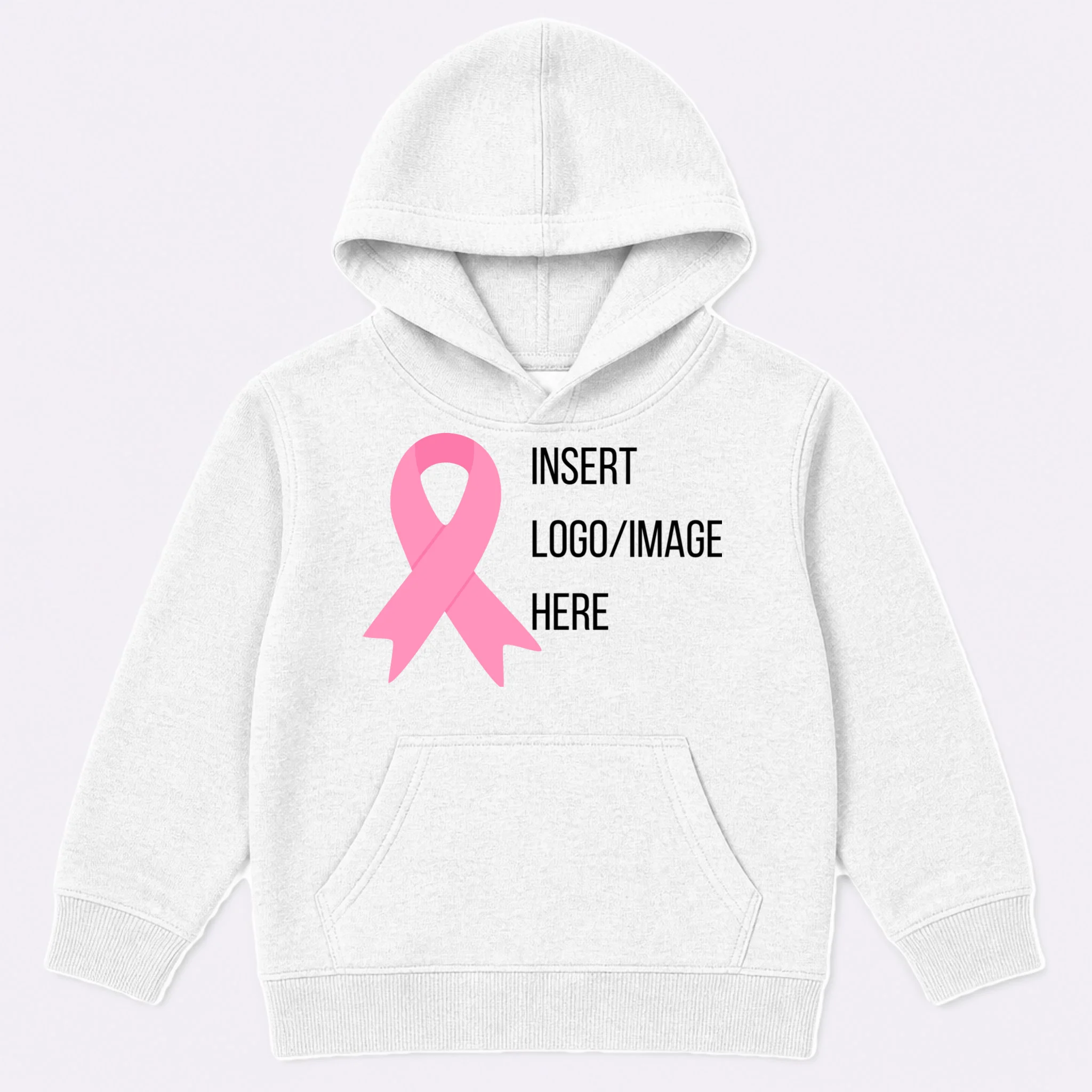 Breast Cancer Awareness Company Logo Custom Kids Hoodie - Front
