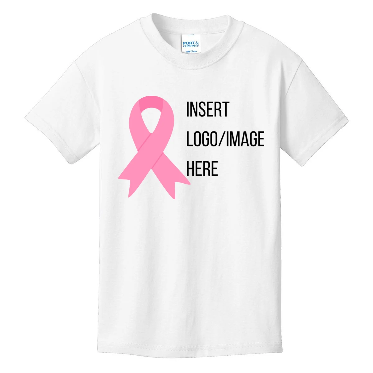 Breast Cancer Awareness Company Logo Custom Kids T-Shirt - Front