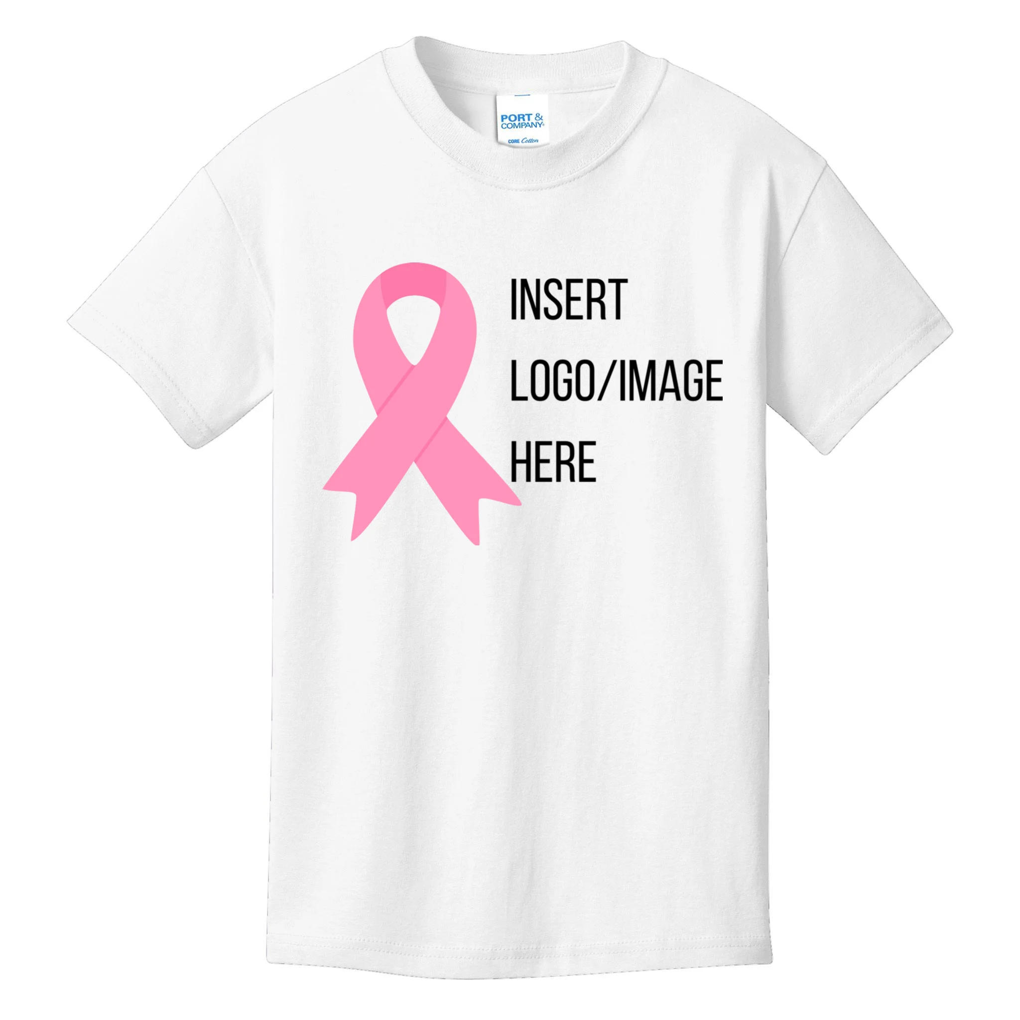 Breast Cancer Awareness Company Logo Custom Kids T-Shirt - Front