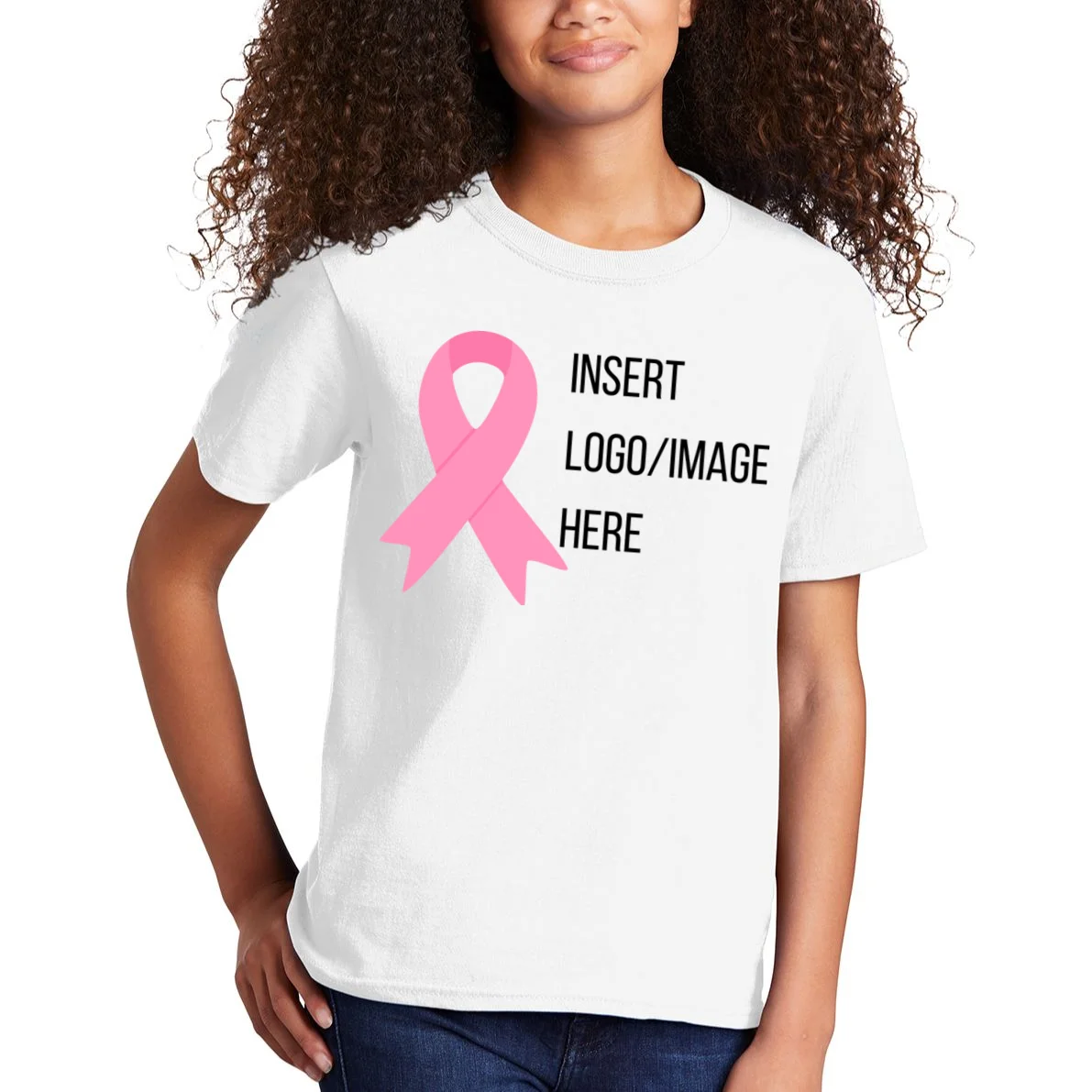 Breast Cancer Awareness Company Logo Custom Kids T-Shirt - Front 1