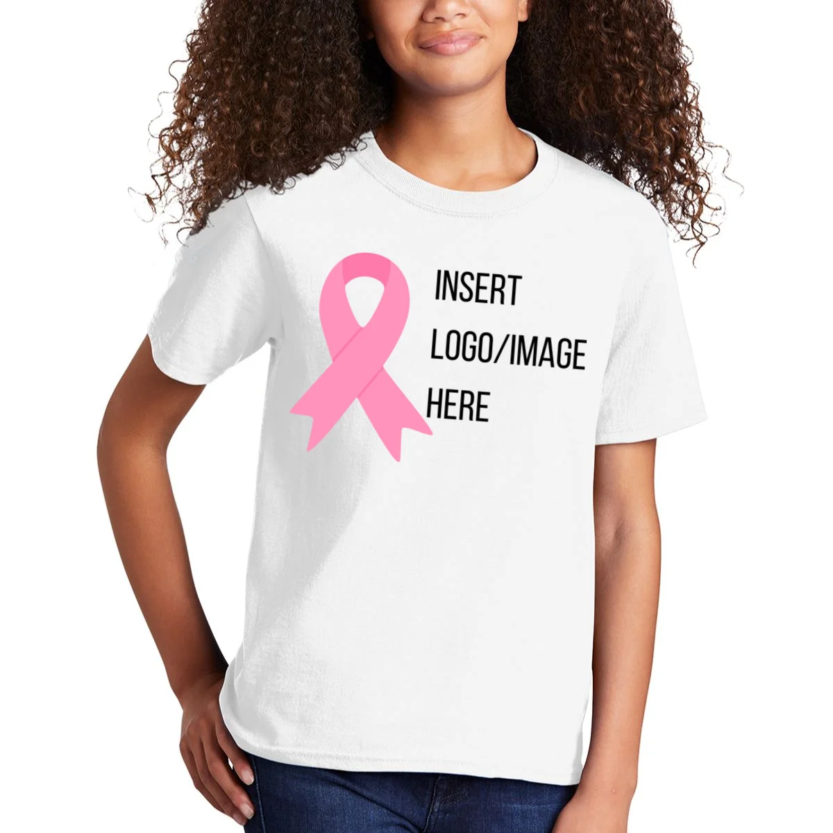 Breast Cancer Awareness Company Logo Custom Kids T-Shirt - Front 1