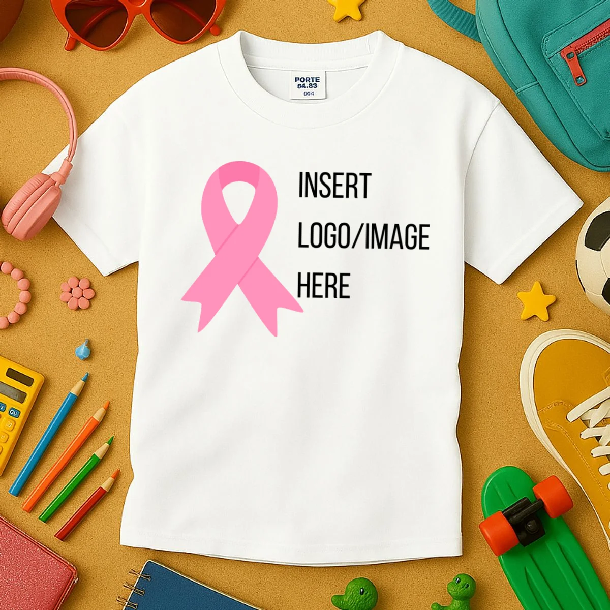 Breast Cancer Awareness Company Logo Custom Kids T-Shirt - Front 2