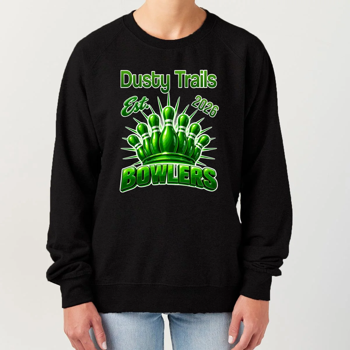 Bowling Club – Classic Sports Custom Team Name & Year Women's Sweatshirt - Front