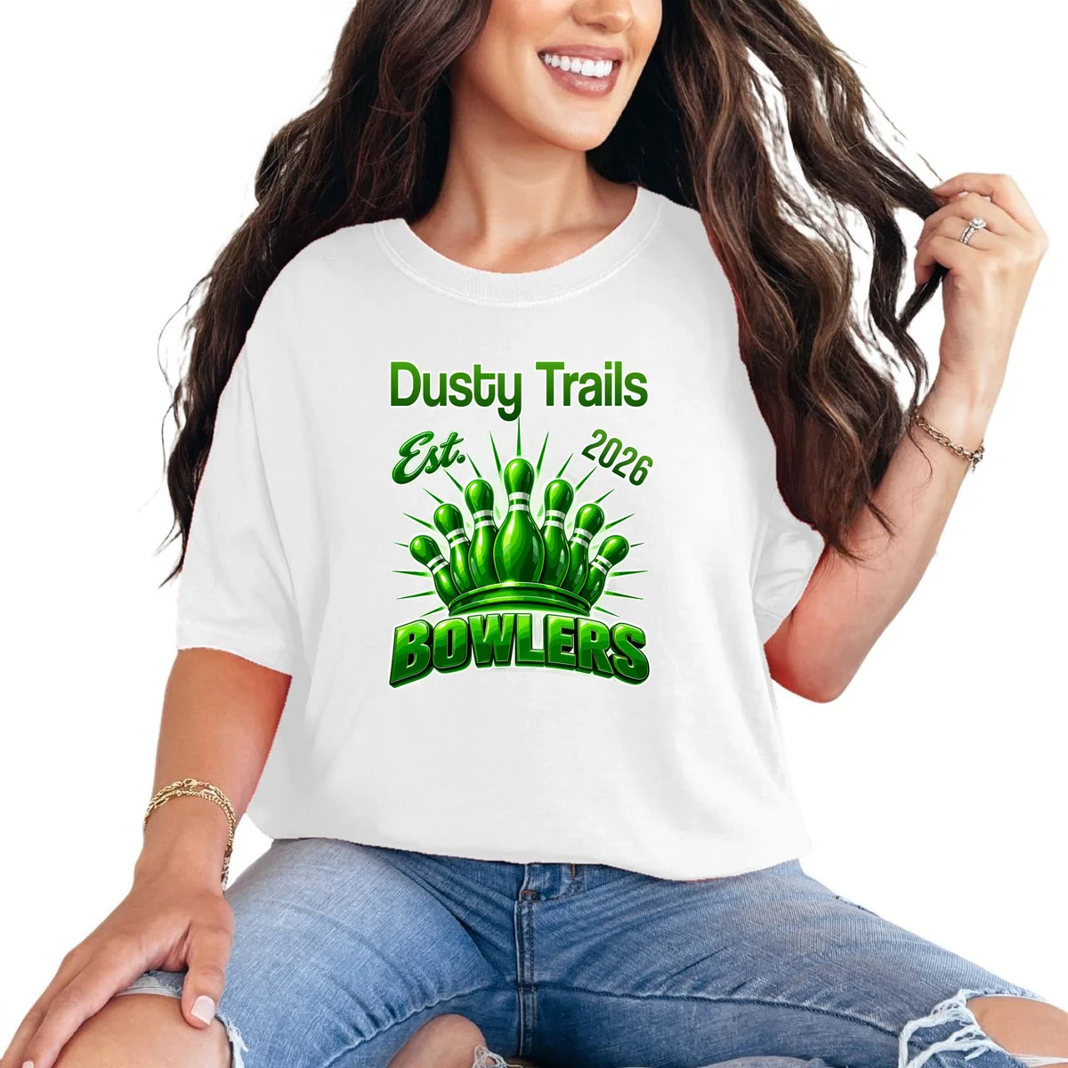 Bowling Club – Classic Sports Custom Team Name & Year Comfort Colors Unisex T-Shirt - Front