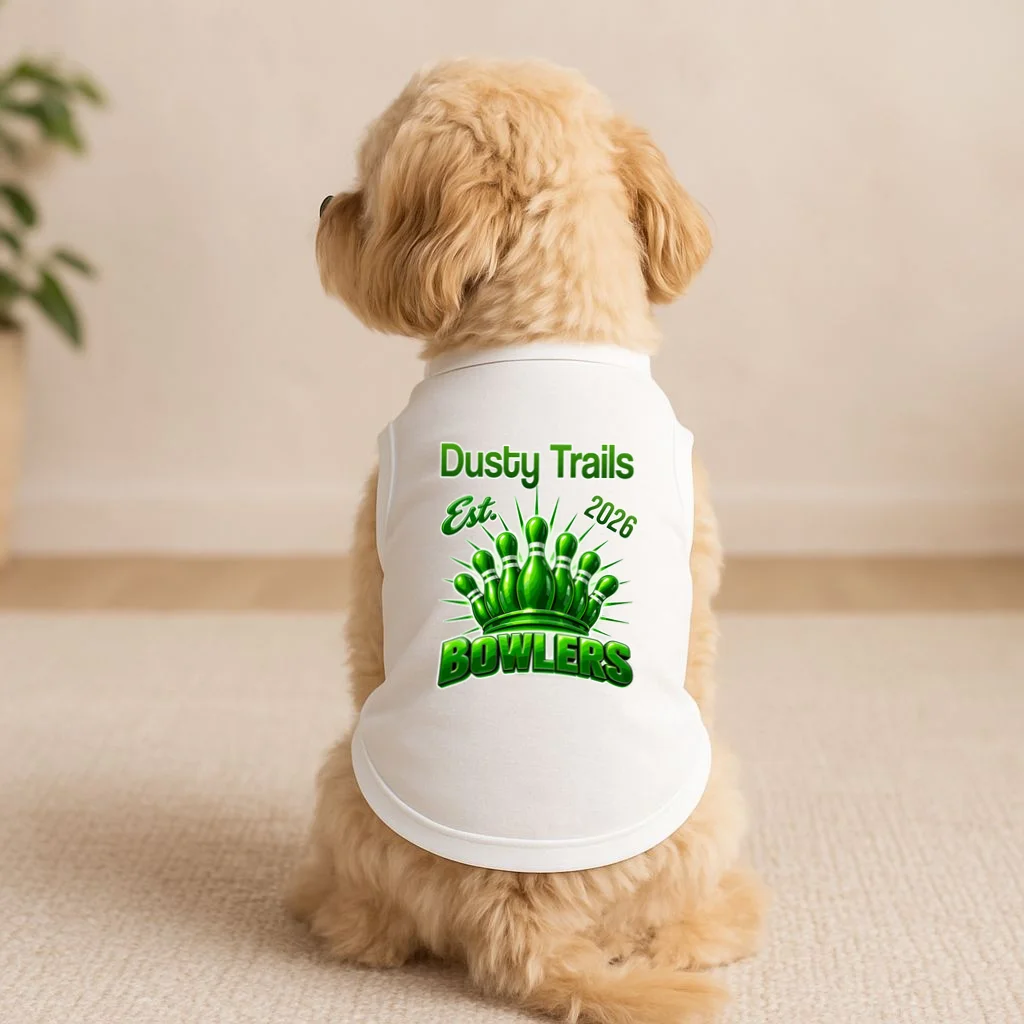 Bowling Club – Classic Sports Custom Team Name & Year Doggie Tank - Front 1
